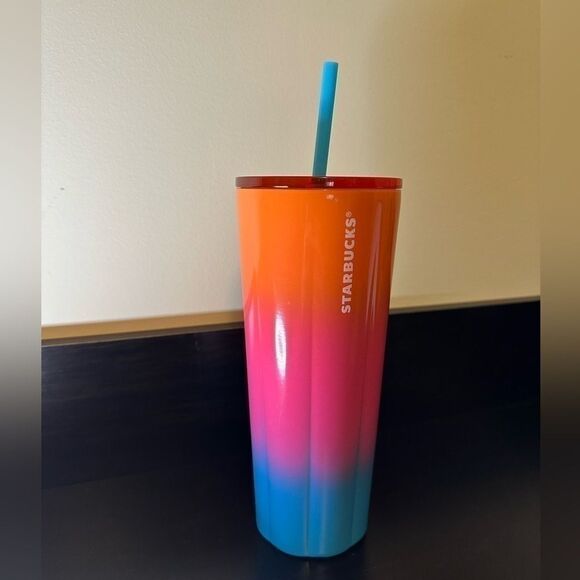 Starbucks Cold Cup Tumbler Gradient Sunset Tilt 24oz Summer 2023 Ombre - Picture 2 of 2